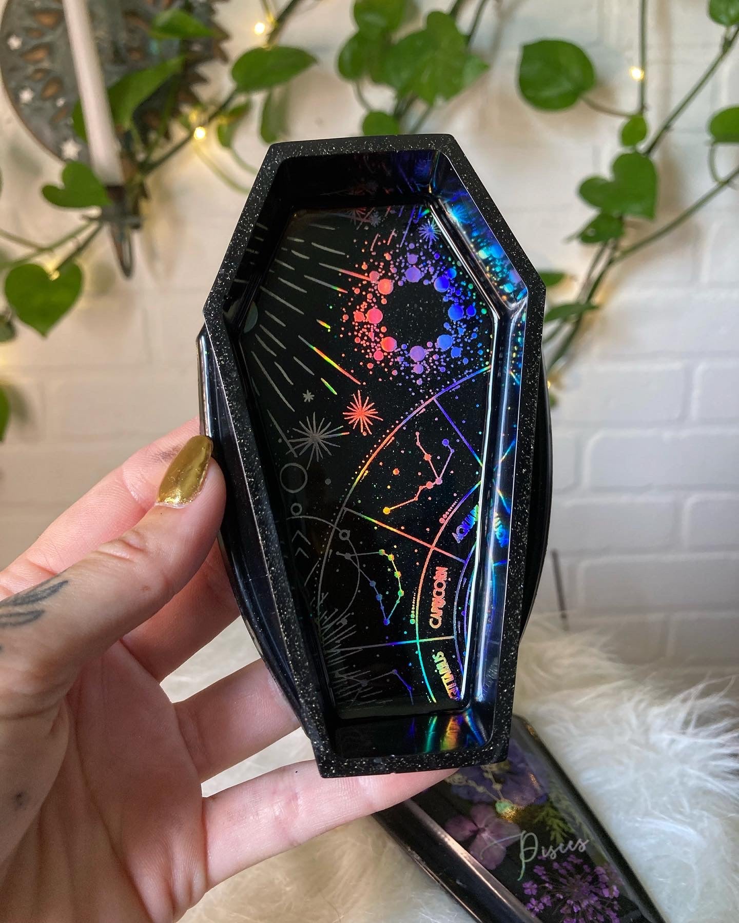 Zodiac inspired- pisces coffin box