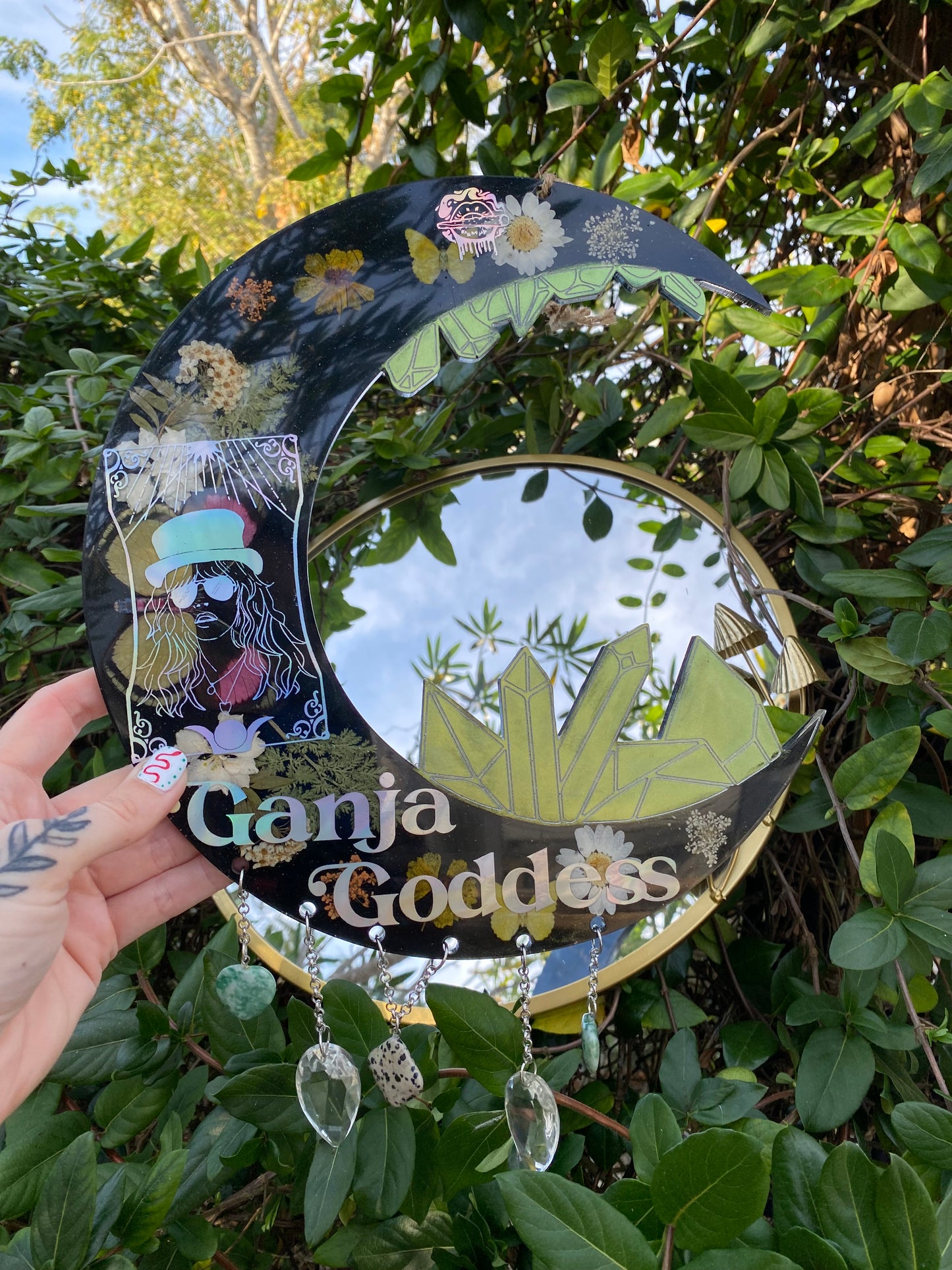 Ganja goddess/Stevie nicks inspired crystal moon