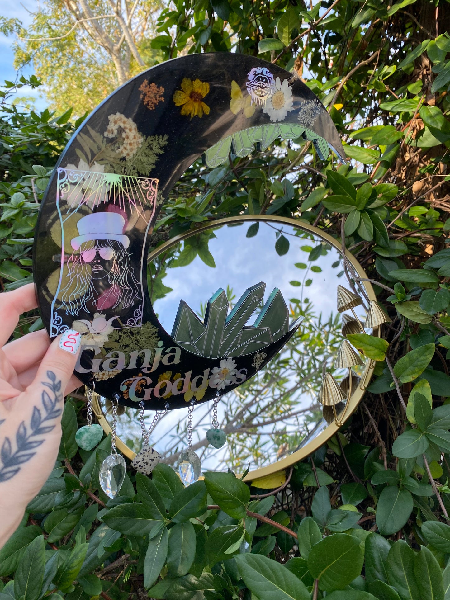 Ganja goddess/Stevie nicks inspired crystal moon