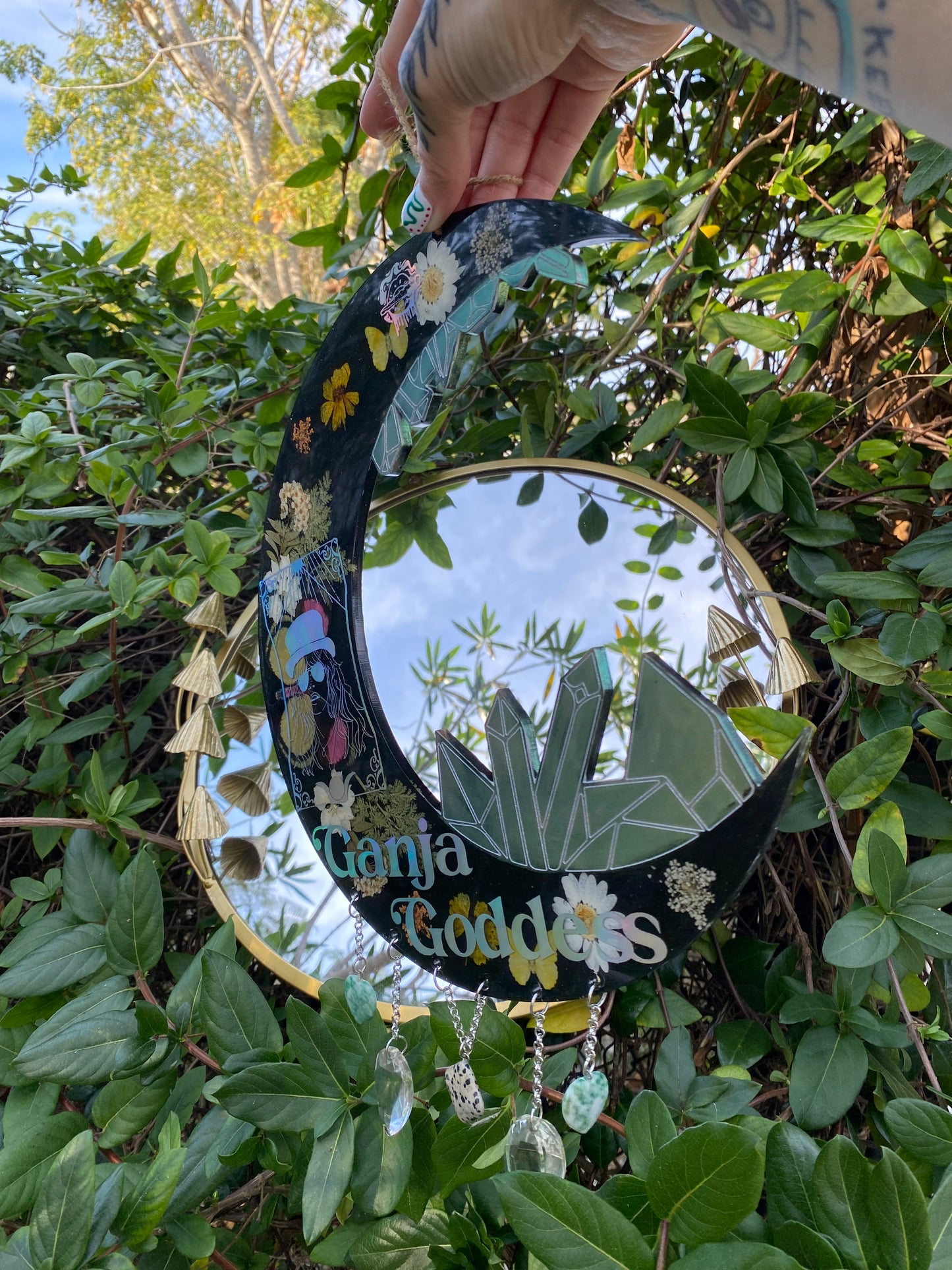Ganja goddess/Stevie nicks inspired crystal moon