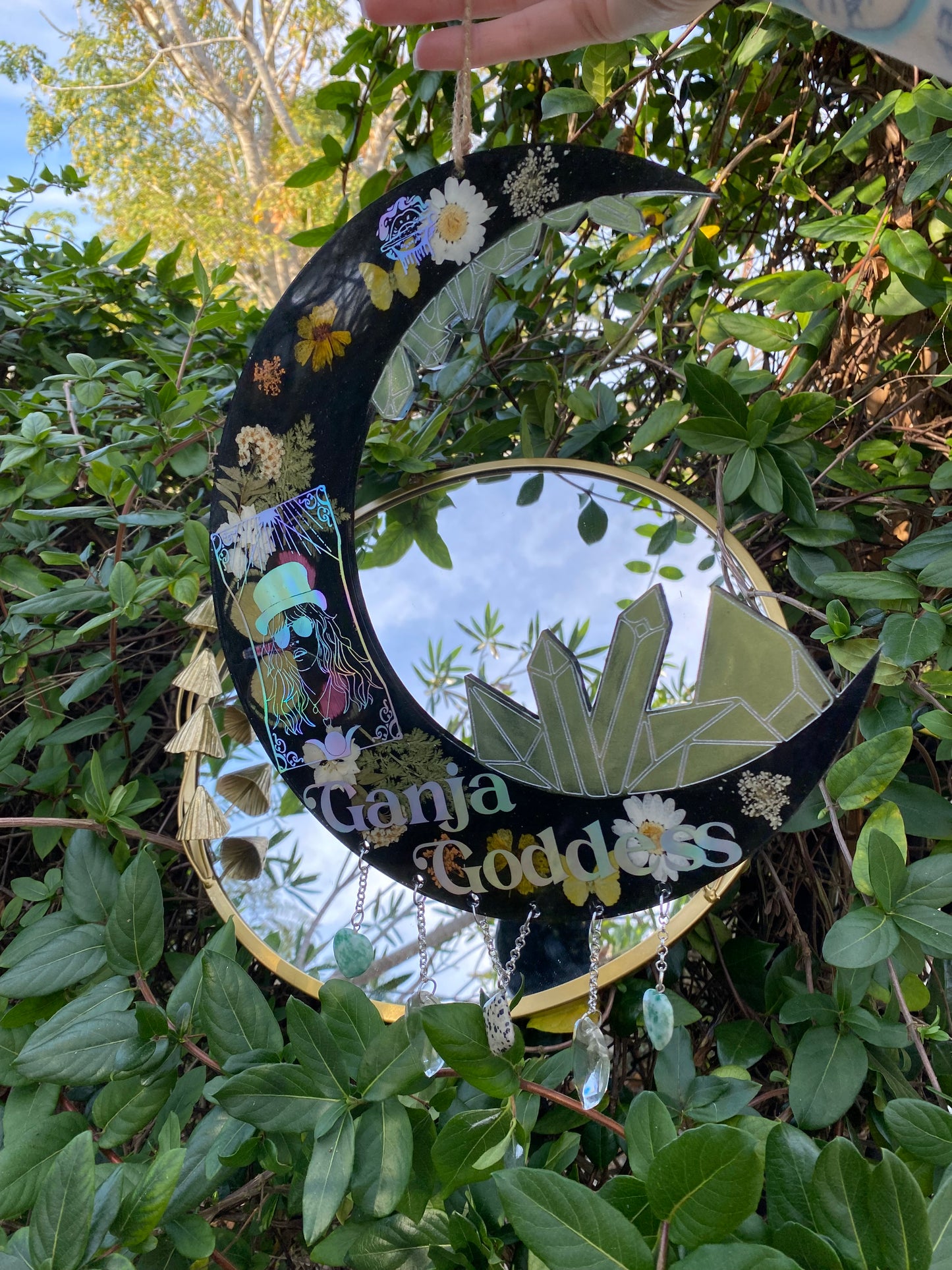 Ganja goddess/Stevie nicks inspired crystal moon