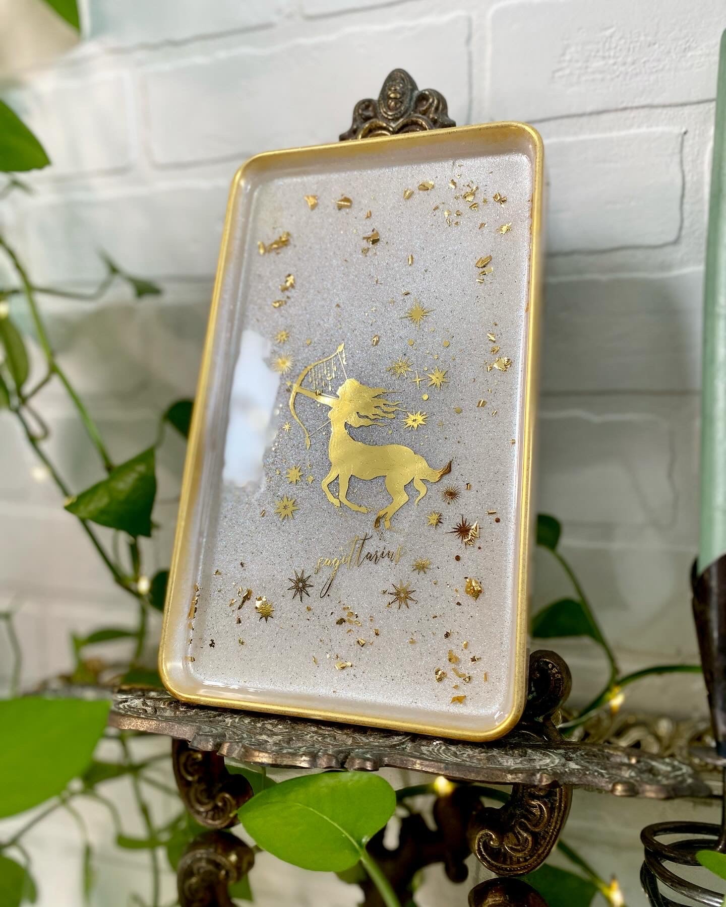 Gold celestial Sagittarius tray