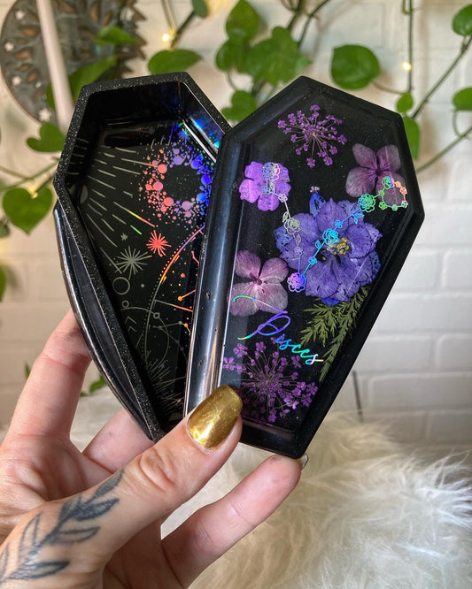 Zodiac inspired- pisces coffin box