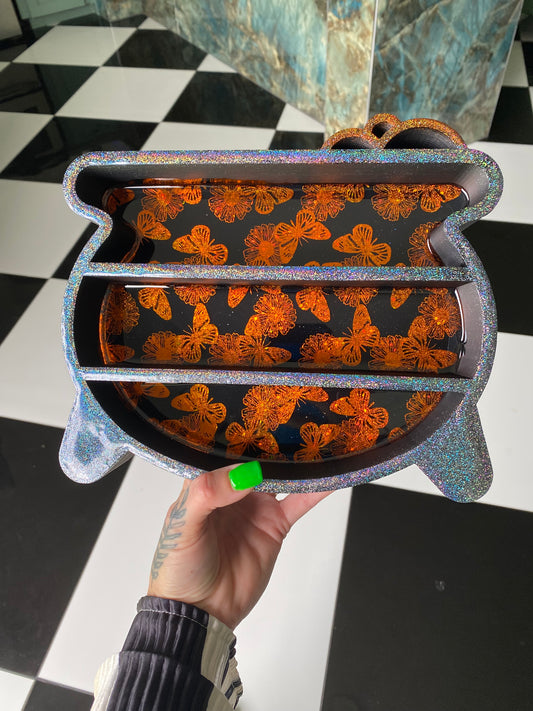 Cauldron shelf - orange butterfly