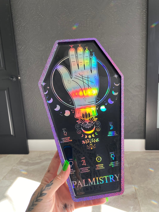 Discounted *XL coffin tray -palmistry