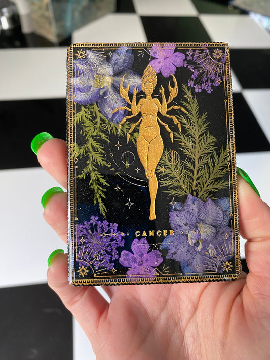 Cancer floral tile- zodiac inspired