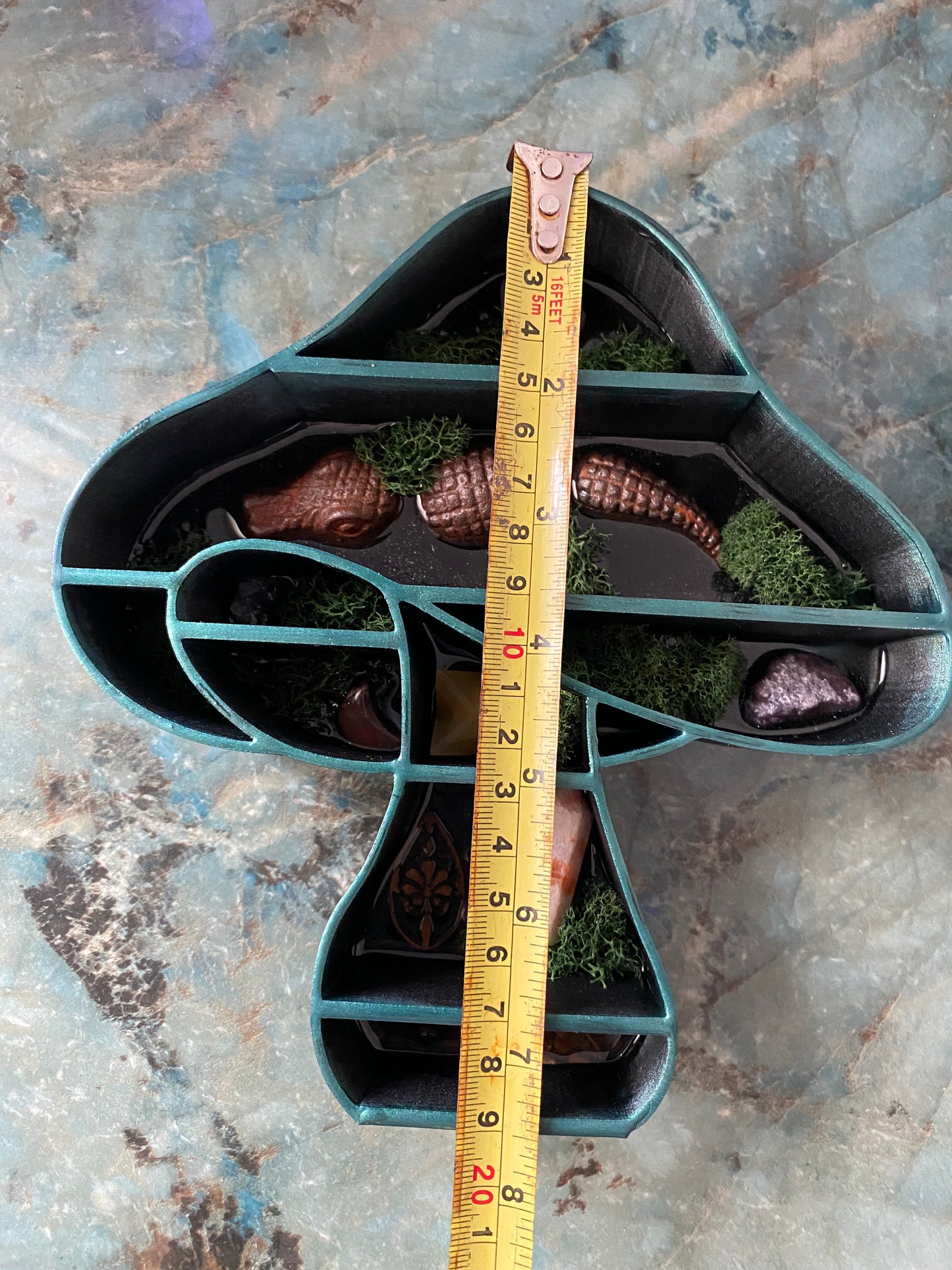 Green Mushroom curio shelf