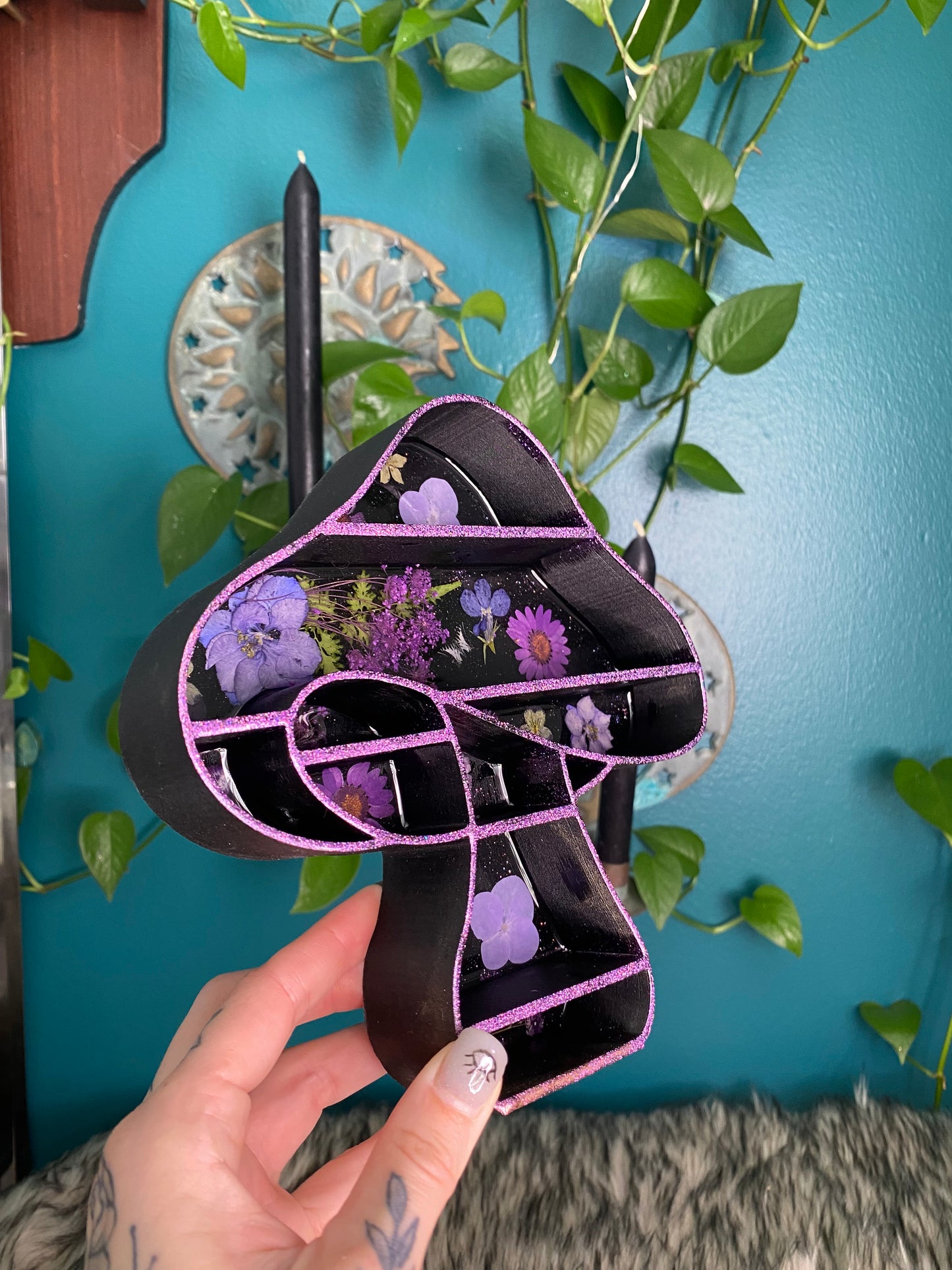 Purple holographic Mushroom shelf