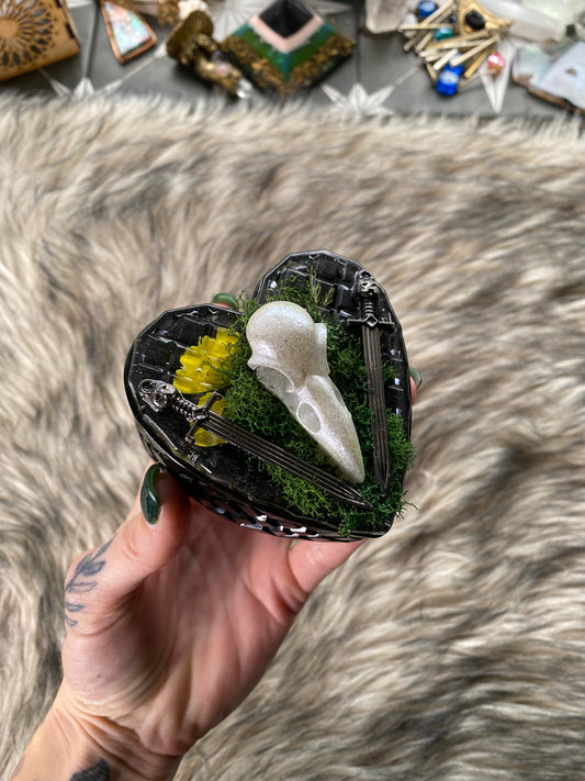 Heart box with moss