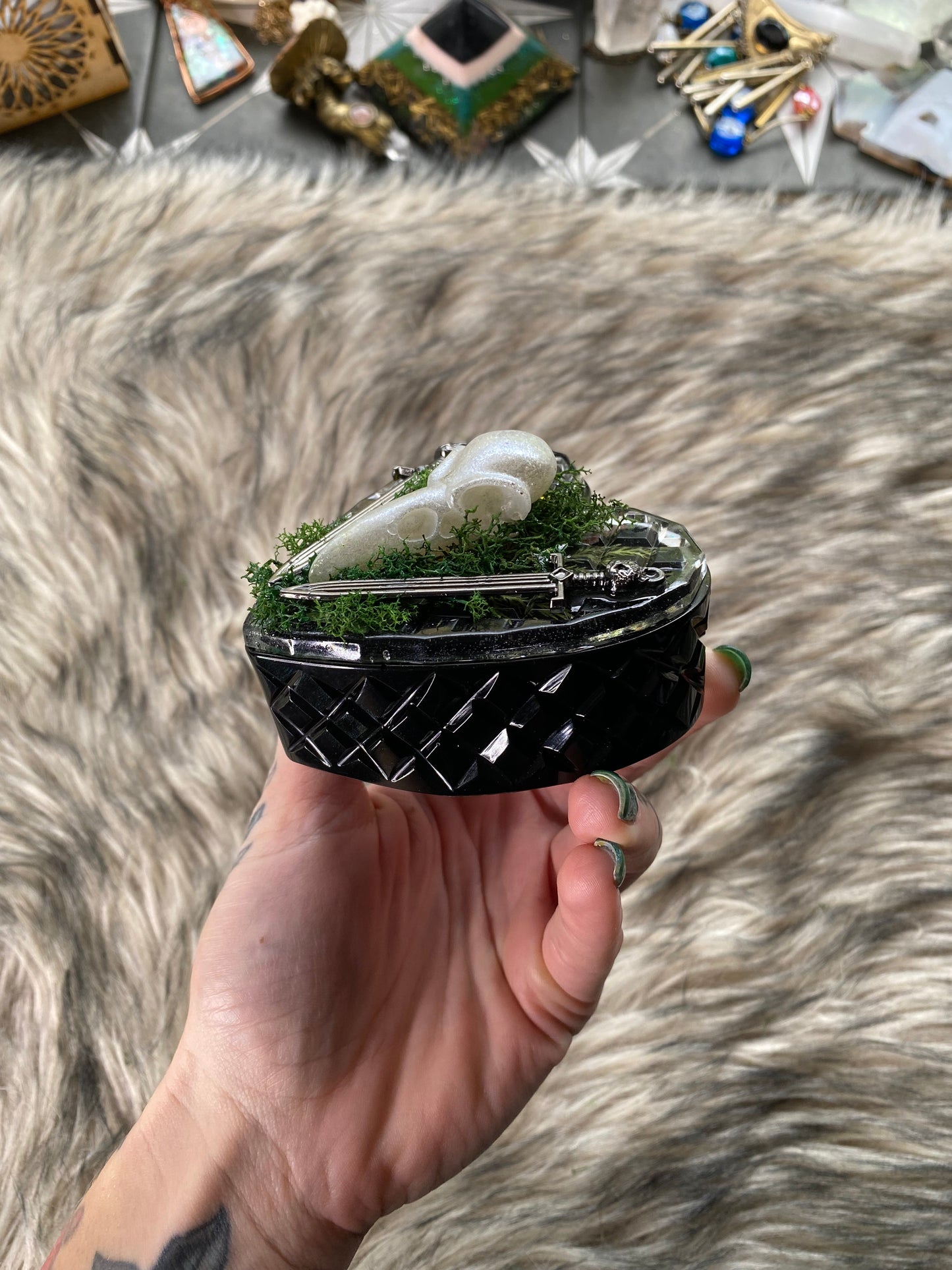 Heart box with moss