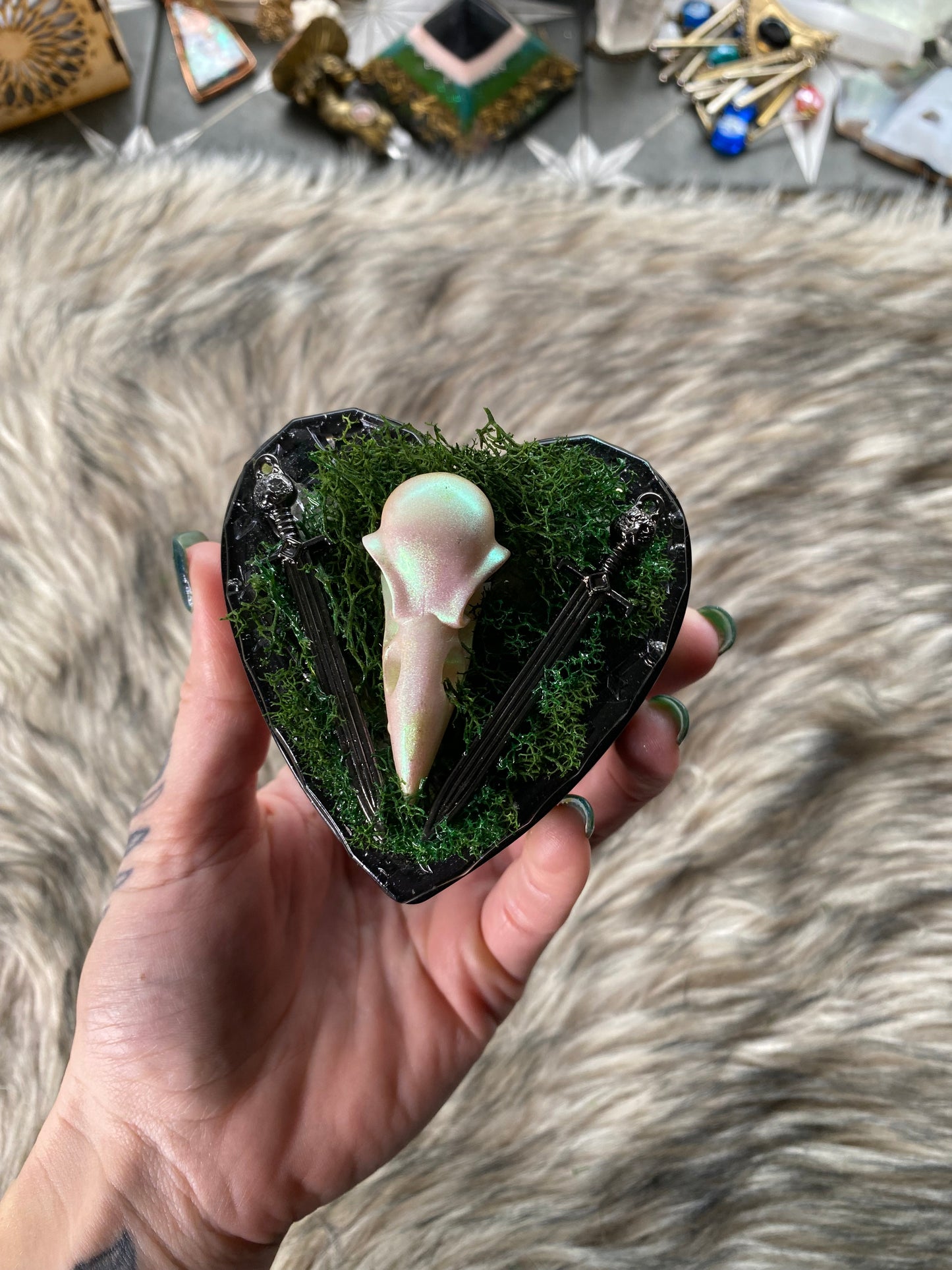 Heart box with moss