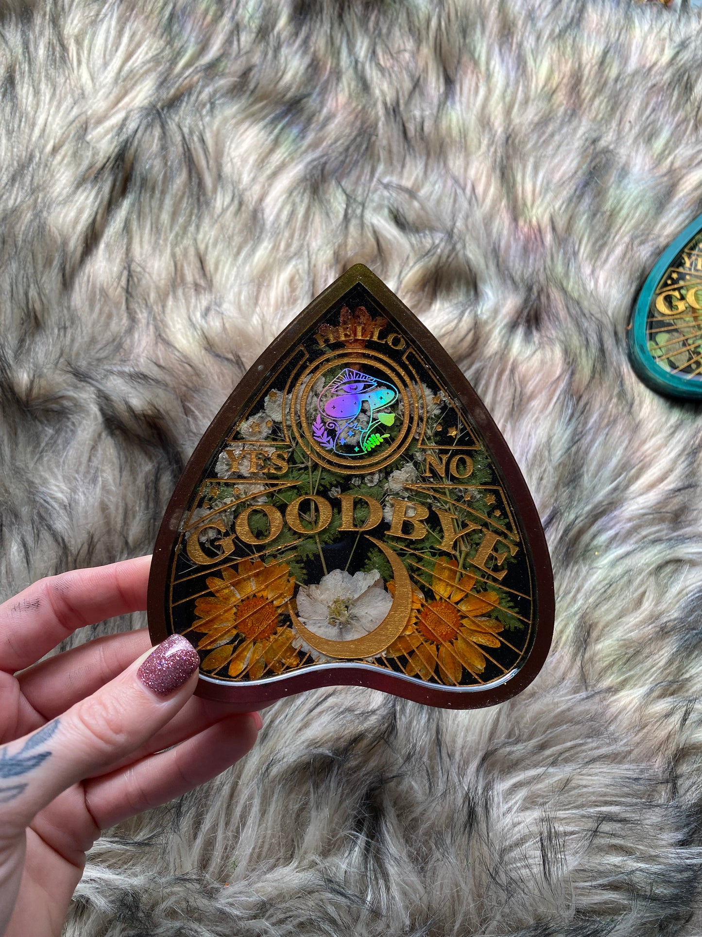 Ouija tray, color shift green- gold