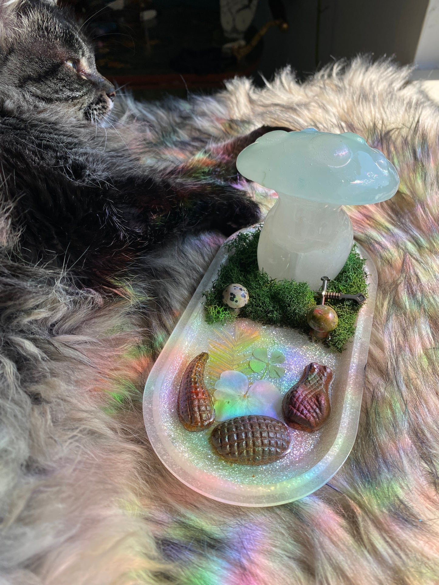 Glow in the dark- swamp inspired mushroom tray